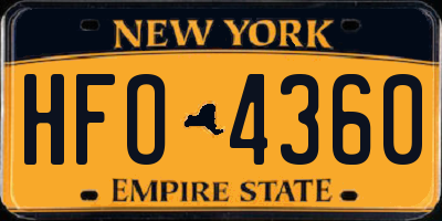 NY license plate HFO4360