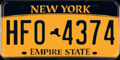NY license plate HFO4374