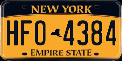 NY license plate HFO4384