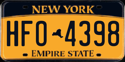 NY license plate HFO4398