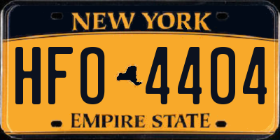 NY license plate HFO4404