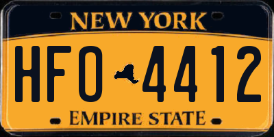NY license plate HFO4412