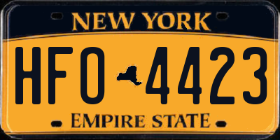 NY license plate HFO4423