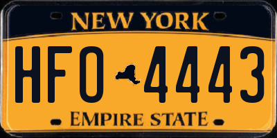 NY license plate HFO4443