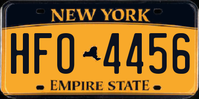 NY license plate HFO4456