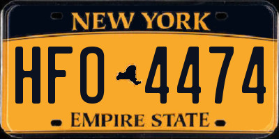 NY license plate HFO4474