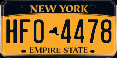 NY license plate HFO4478