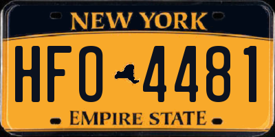NY license plate HFO4481