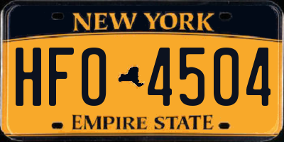 NY license plate HFO4504