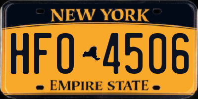 NY license plate HFO4506