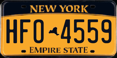 NY license plate HFO4559