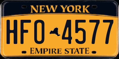 NY license plate HFO4577