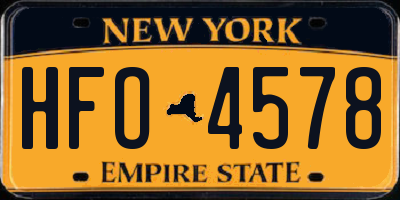 NY license plate HFO4578