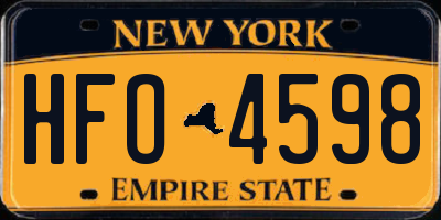 NY license plate HFO4598