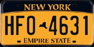NY license plate HFO4631