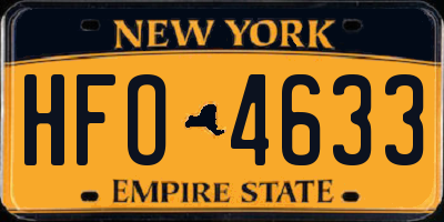 NY license plate HFO4633