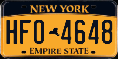 NY license plate HFO4648