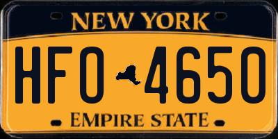 NY license plate HFO4650