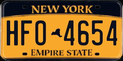 NY license plate HFO4654