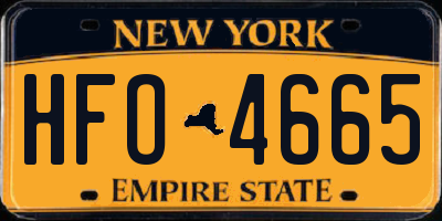 NY license plate HFO4665