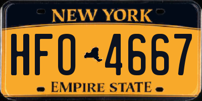 NY license plate HFO4667