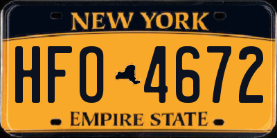 NY license plate HFO4672