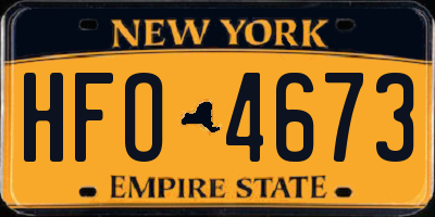 NY license plate HFO4673