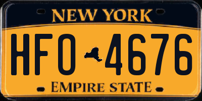 NY license plate HFO4676