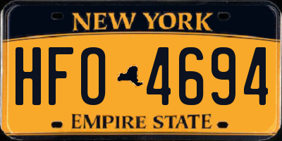NY license plate HFO4694