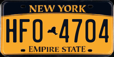 NY license plate HFO4704