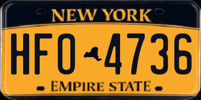 NY license plate HFO4736