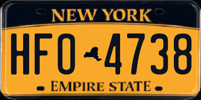 NY license plate HFO4738
