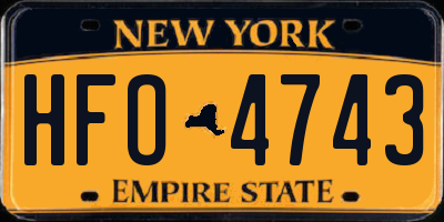 NY license plate HFO4743