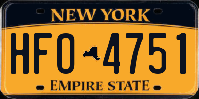 NY license plate HFO4751