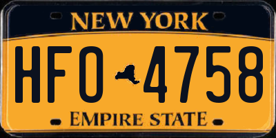 NY license plate HFO4758