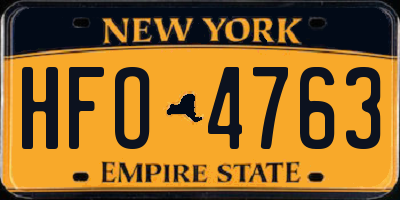 NY license plate HFO4763