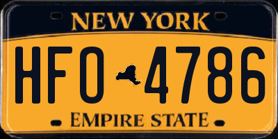 NY license plate HFO4786