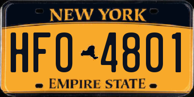 NY license plate HFO4801