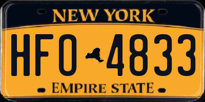 NY license plate HFO4833