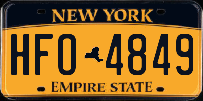 NY license plate HFO4849
