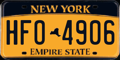 NY license plate HFO4906
