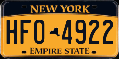 NY license plate HFO4922