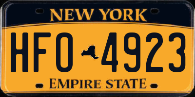 NY license plate HFO4923