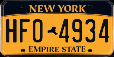 NY license plate HFO4934