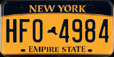 NY license plate HFO4984
