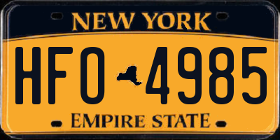 NY license plate HFO4985