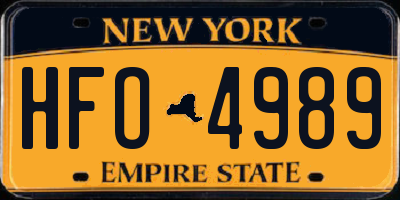 NY license plate HFO4989