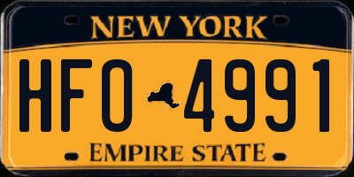 NY license plate HFO4991