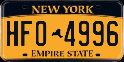 NY license plate HFO4996