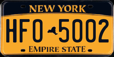 NY license plate HFO5002